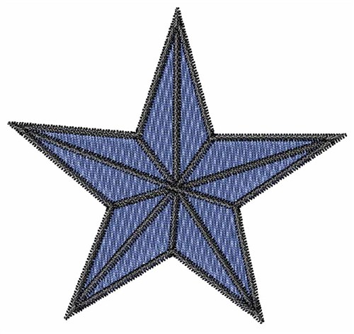 Blue Star Machine Embroidery Design