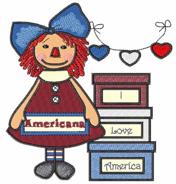 Picture of I Love America Machine Embroidery Design
