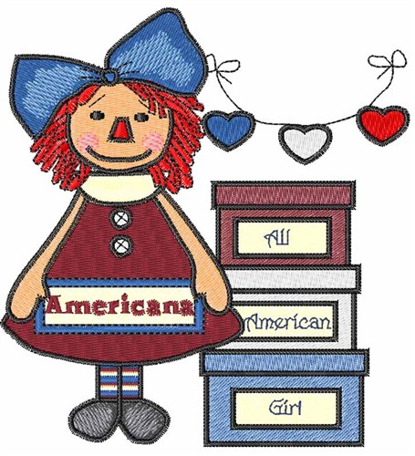 All American Girl Machine Embroidery Design