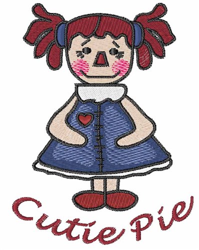 Cutie Pie Doll Machine Embroidery Design