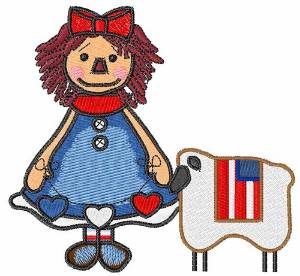 Picture of Girl and Sheep Machine Embroidery Design