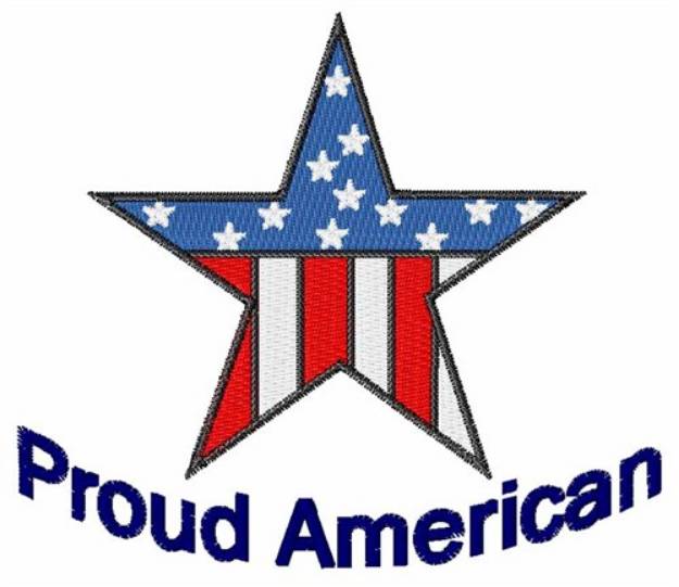 Picture of Proud American Star Machine Embroidery Design