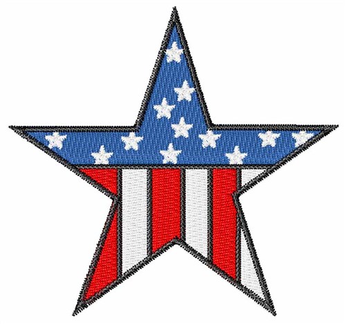 Patriotic Flag Star Machine Embroidery Design
