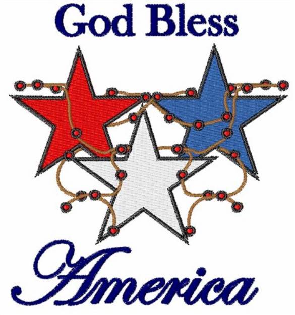 Picture of God Bless America Machine Embroidery Design