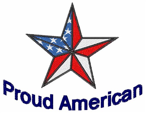 Proud American Star Machine Embroidery Design