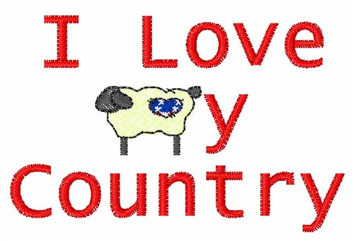 Love My Country Machine Embroidery Design