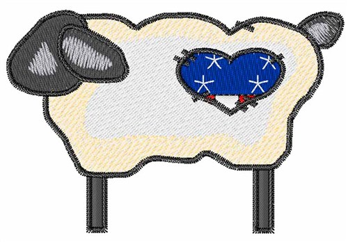 Sheep Heart Machine Embroidery Design
