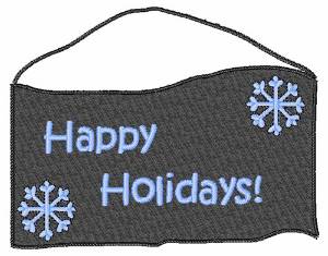Picture of Happy Holidays Sign Machine Embroidery Design