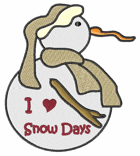 I Love Snow Days Machine Embroidery Design