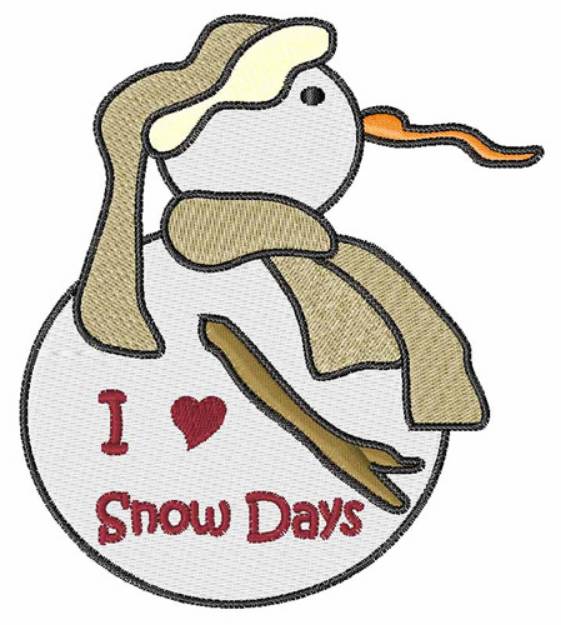 Picture of I Love Snow Days Machine Embroidery Design