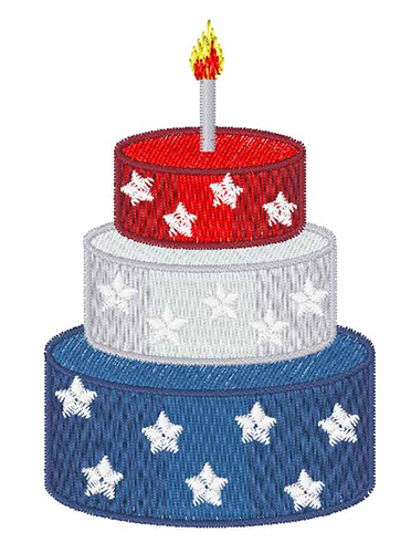 Patriotic Cake Machine Embroidery Design