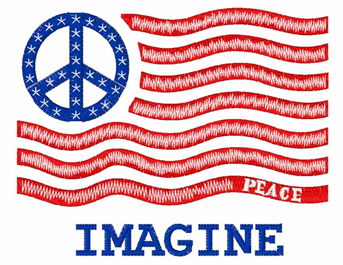 Imagine Peace Flag Machine Embroidery Design