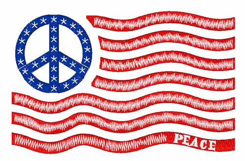 Peace Flag Machine Embroidery Design