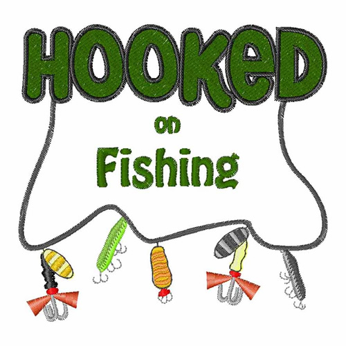 Hooked On Fishing Machine Embroidery Design