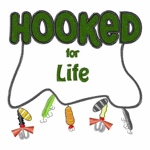 Picture of Hooked On Life Machine Embroidery Design