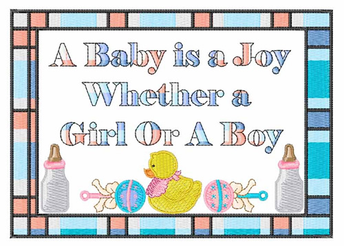 Baby Is A Joy Machine Embroidery Design