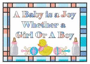 Picture of Baby Is A Joy Machine Embroidery Design