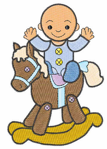 Baby On Horse Machine Embroidery Design