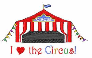 Picture of I Love The Circus Machine Embroidery Design