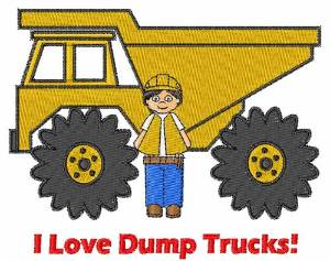 Picture of I Love Dump Trucks Machine Embroidery Design