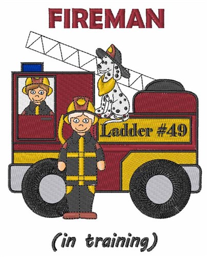 Fireman In Training Machine Embroidery Design