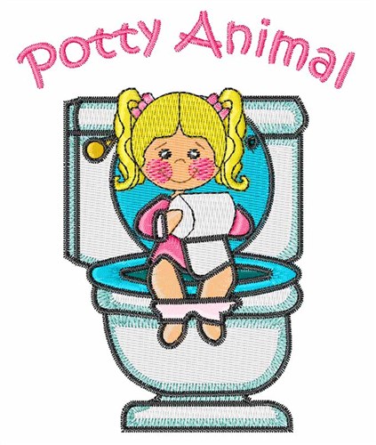 Potty Animal Machine Embroidery Design