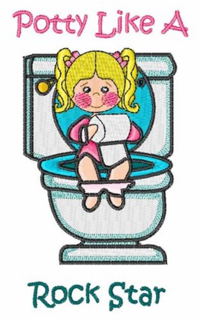 Picture of Potty Like A Rock Star Machine Embroidery Design