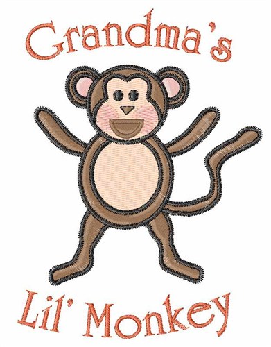 Grandmas Lil Monkey Machine Embroidery Design