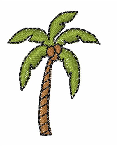 Coconut Palm Machine Embroidery Design