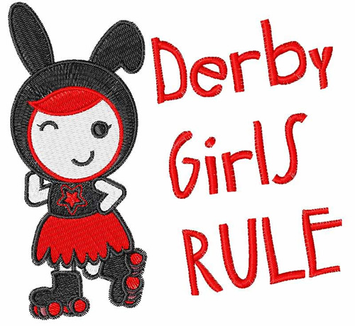 Derby Girls Rule Machine Embroidery Design