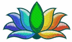 Picture of Rainbow Lotus Machine Embroidery Design