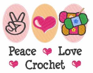 Picture of Peace Love Crochet Machine Embroidery Design