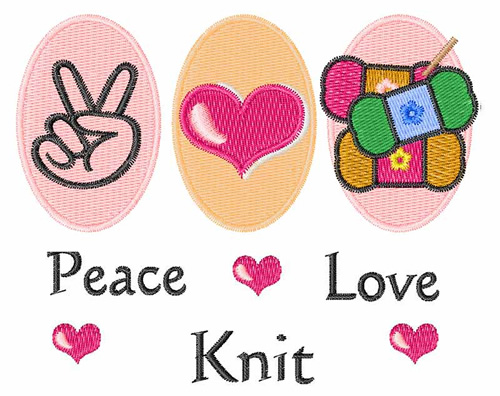 Peace Love Knit Machine Embroidery Design