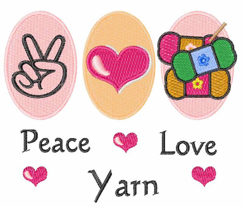 Peace Love Yarn Machine Embroidery Design