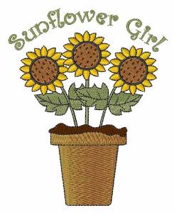 Picture of Sunflower Girl Machine Embroidery Design