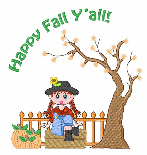 Happy Fall Yall Machine Embroidery Design