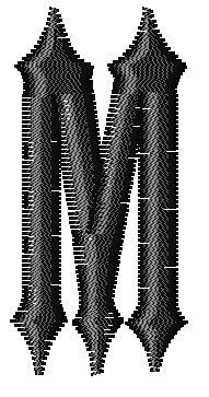 Iron Wood Font M Machine Embroidery Design