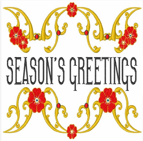 Seasons Greetings Machine Embroidery Design
