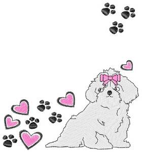 Picture of Doggy Love Machine Embroidery Design