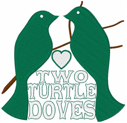 Two Turtle Doves Machine Embroidery Design