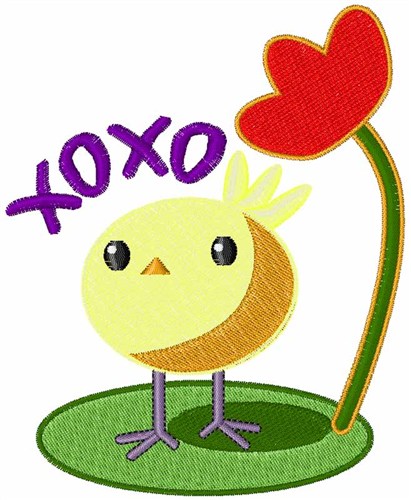 XOXO Chick Machine Embroidery Design