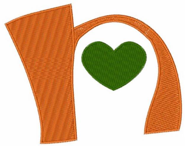 Picture of Valentine Lowercase n Machine Embroidery Design