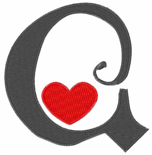 Valentine Font Q Machine Embroidery Design