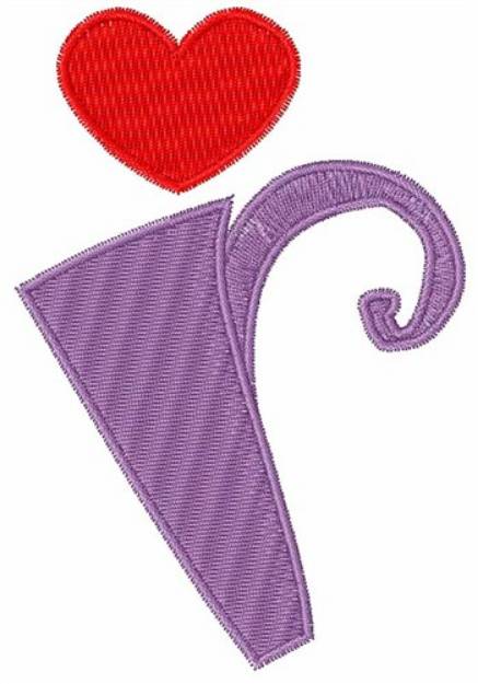 Picture of Valentine Lowrecase r Machine Embroidery Design
