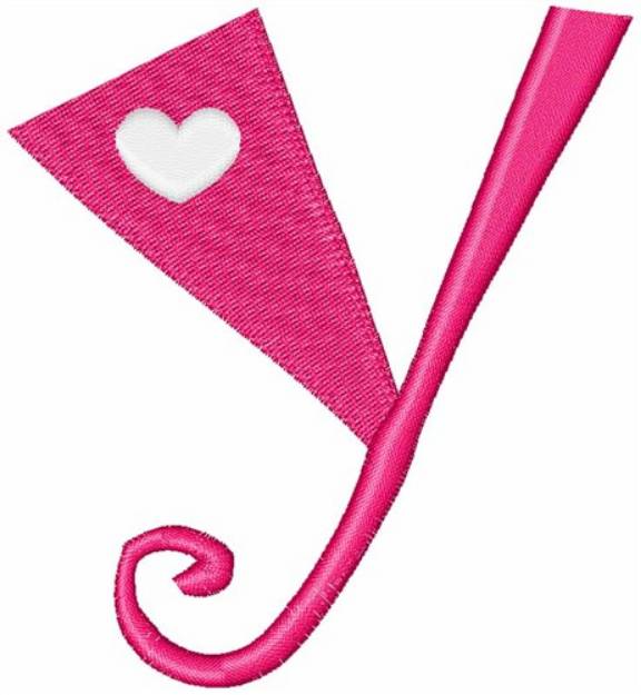Picture of Valentine Lowercase y Machine Embroidery Design