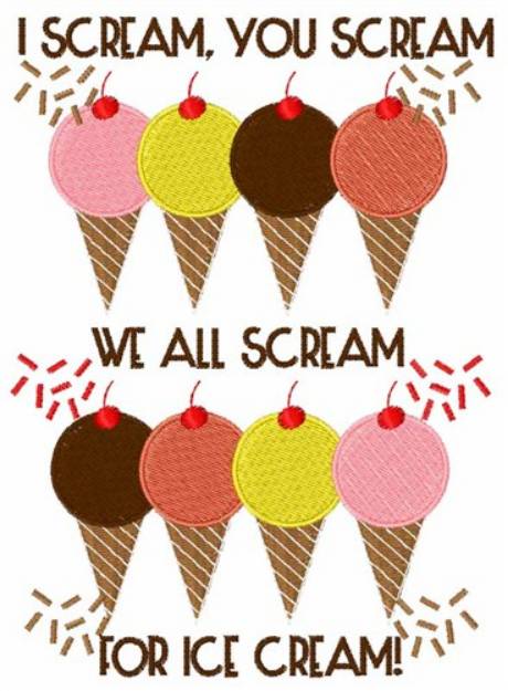 Picture of Scream For Ice Cream Machine Embroidery Design
