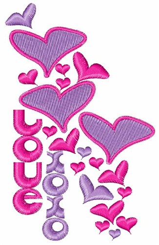 Love XOXO Machine Embroidery Design