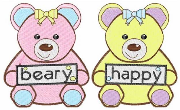Picture of Beary Happy Machine Embroidery Design