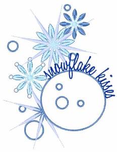 Picture of Snowflake Kisses Machine Embroidery Design