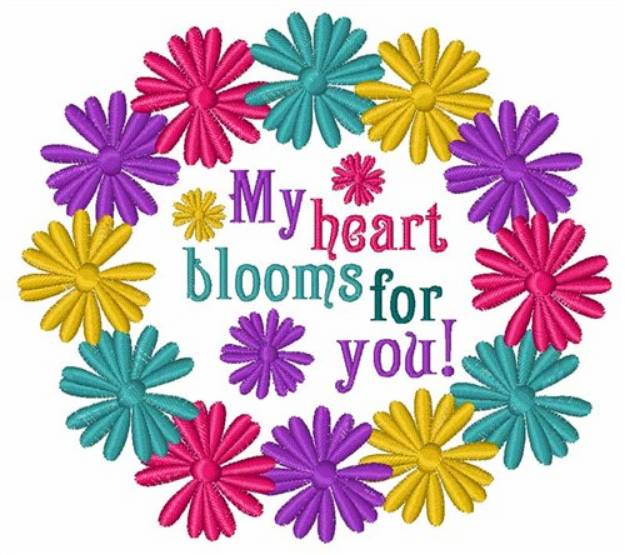 Picture of My Heart Blooms Machine Embroidery Design